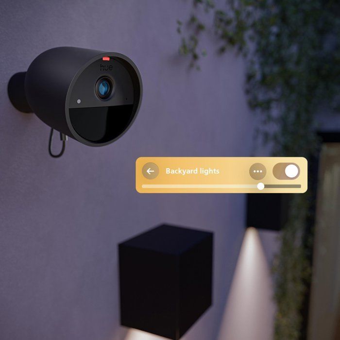 Caméra connectée - Philips Hue - Extérieur - Filaire - Vision nocture - 2K - Bureau - Noir