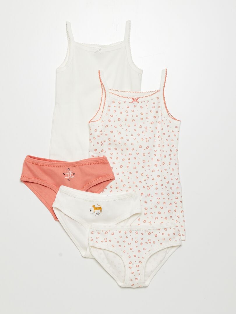Set van 2 tanktops + 3 slips - 5 stuks - GEEL
