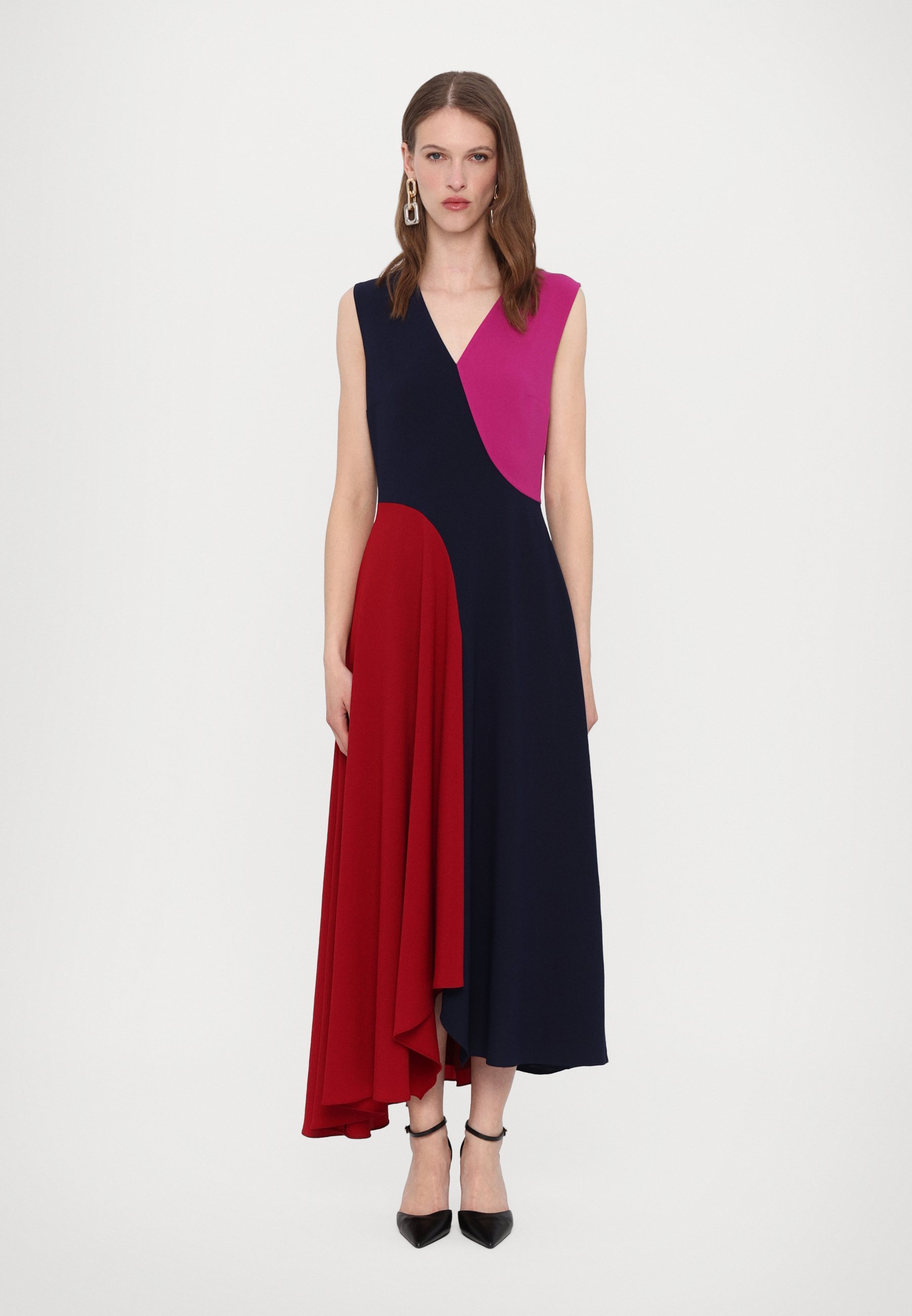 Roksanda MIRAL JURK - Cocktailjurk / Feestjurk - fuchsia/karmozijnrood/marineblauw
