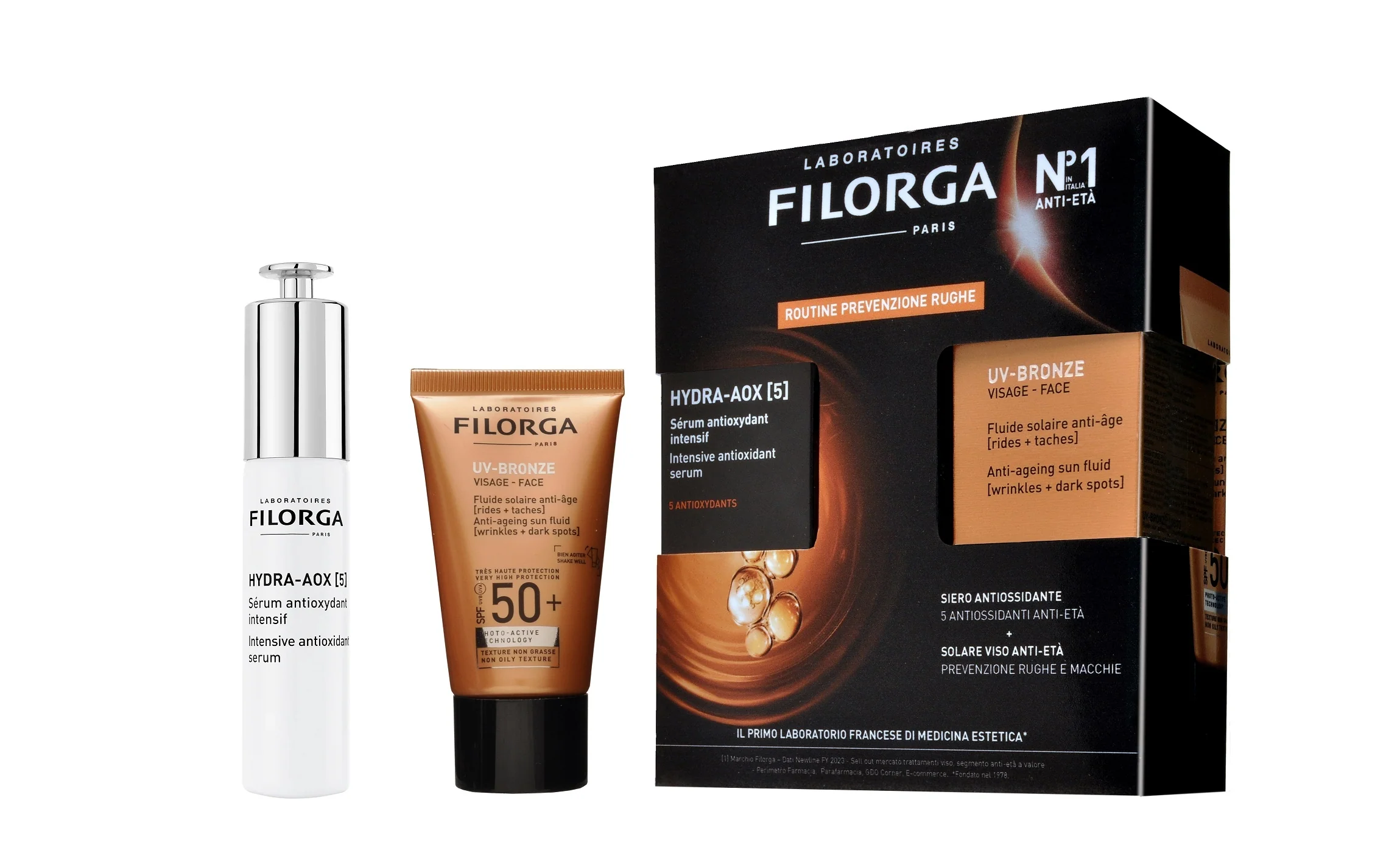 Suncare Cofanetto Hydra-AOX [5] + UV Bronze Face SPF50+ - Cofanetto Solare, Coffret Solare, Cofanetto Antirughe