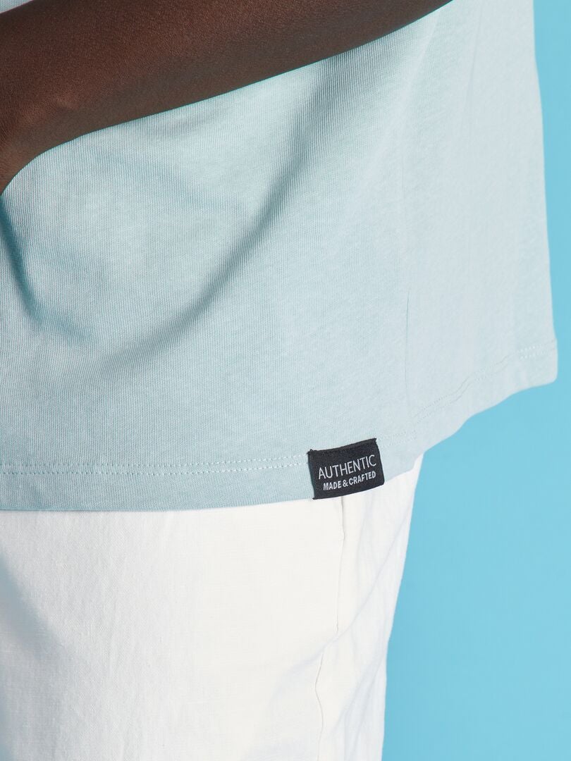 Effen jersey T-shirt - BLAUW