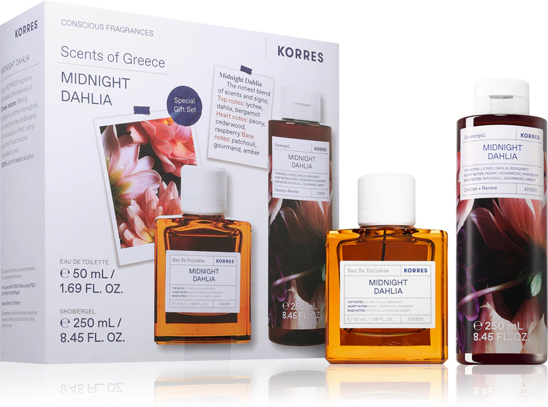 Conjunto de presente Korres Midnight Dahlia para mulheres