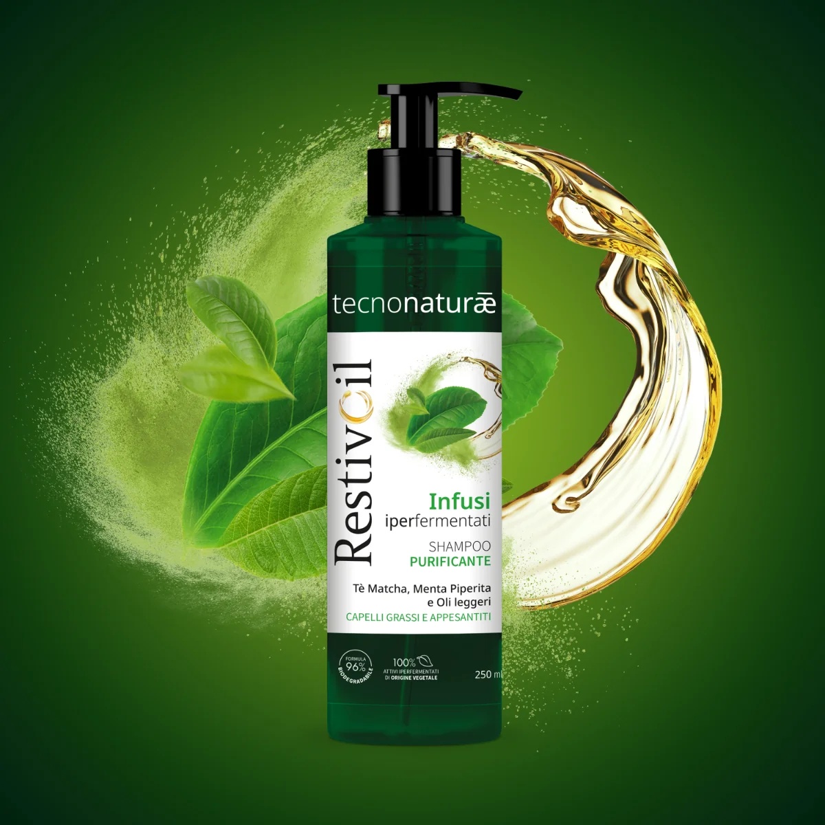 RESTIVOIL Restivoil Tecnonat Grassi Shampooing 250 ml Shampooing nettoyant pour cheveux gras