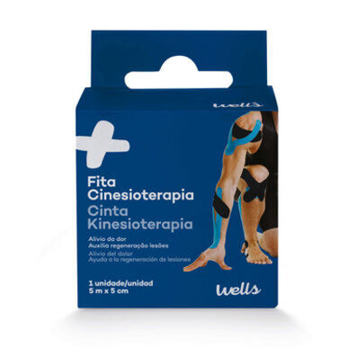Wells musta kinesioterapiateippi 5 cm x 5 m 1 kpl 1 kpl