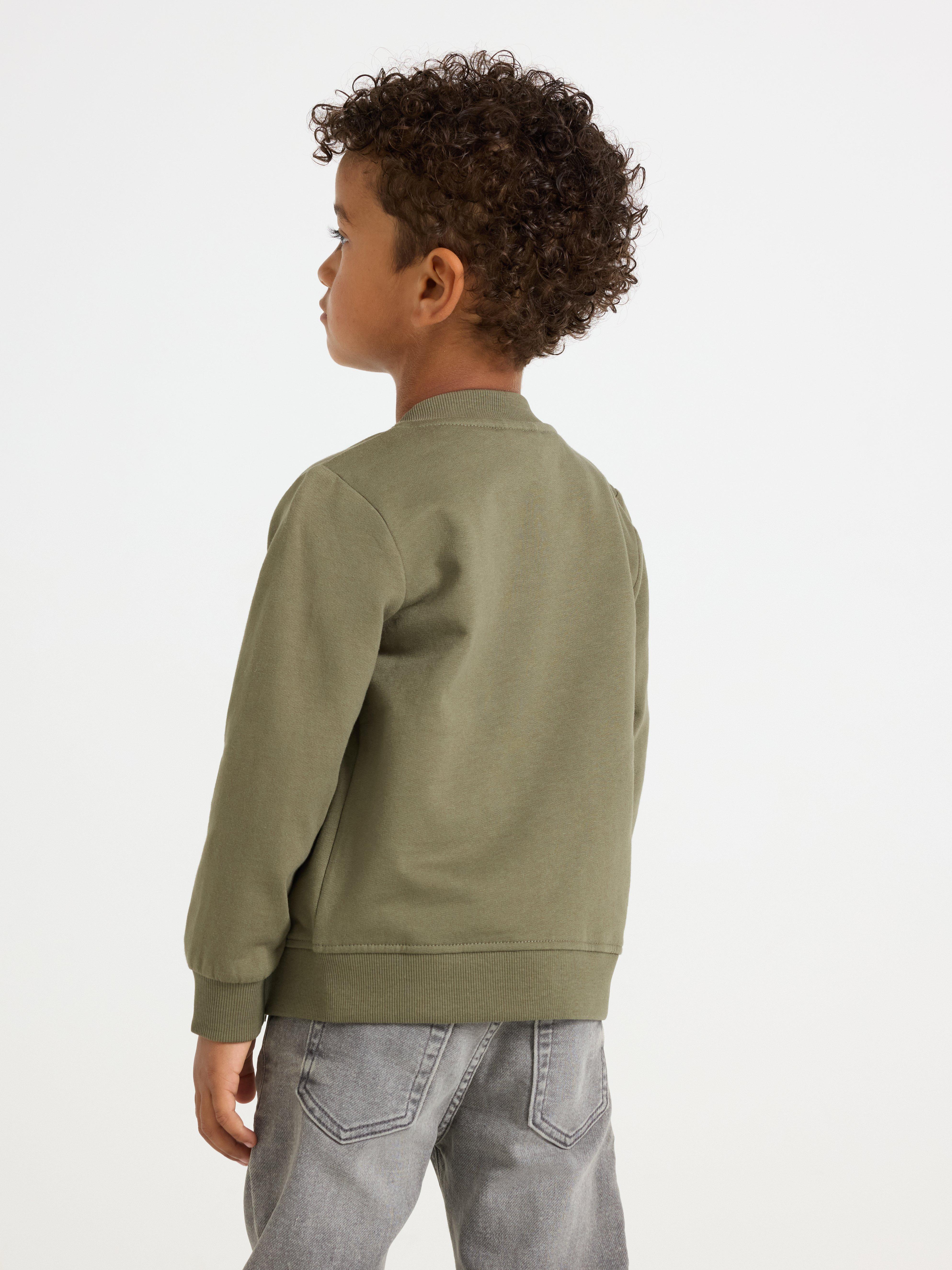 Mikina se zipem Lt Dusty Khaki
