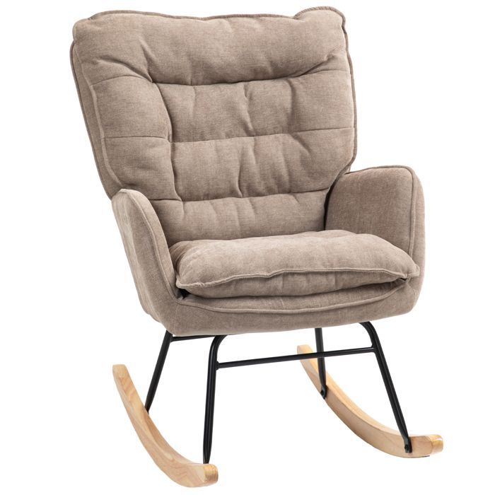 Mecedora, sillón, silla de lactancia con aspecto de chenilla, mecedora de hasta 1 plaza.