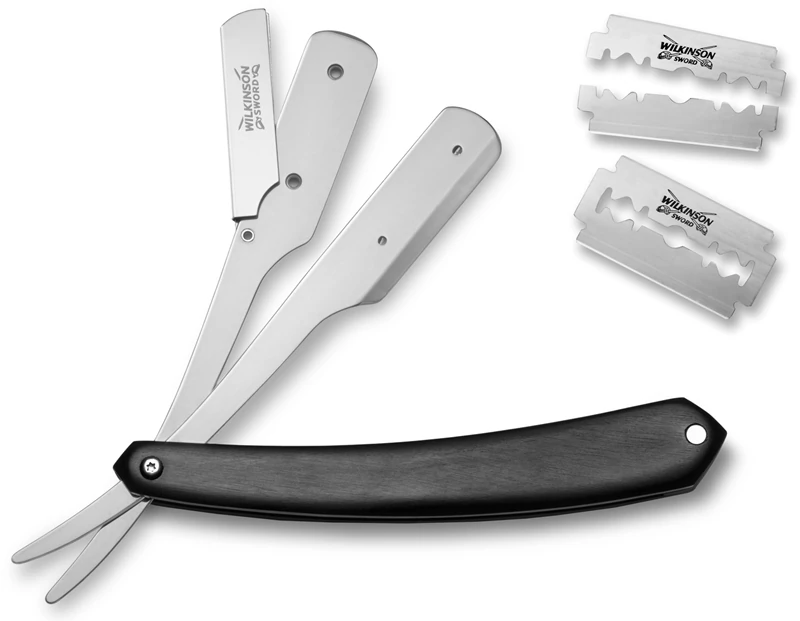 Navalha de barbear clássica Wilkinson Sword Premium Collection Cut Throat + Lâminas de reposição