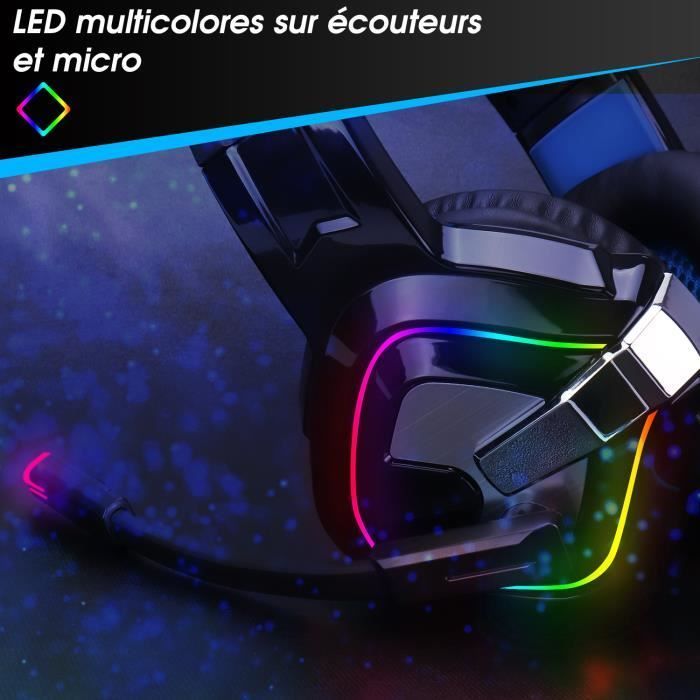 Auriculares para juegos - Agosto - EPG100 - Sonido 4D - Micrófono ajustable - LED RGB