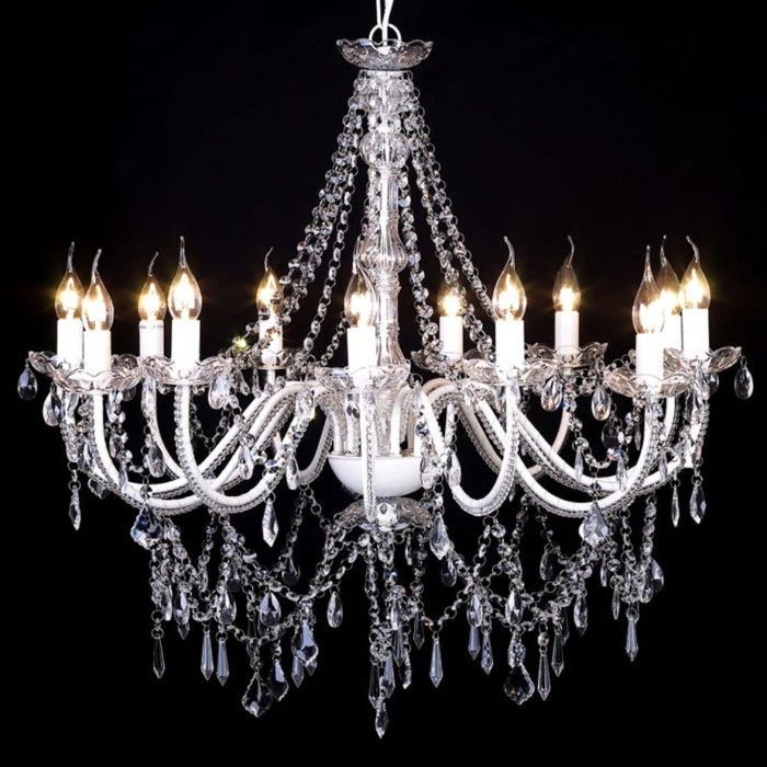 vidaXL Lustre Vénitien Baroque 12 Feux 1600 Cristaux Lampe Plafonnier Salon 60339