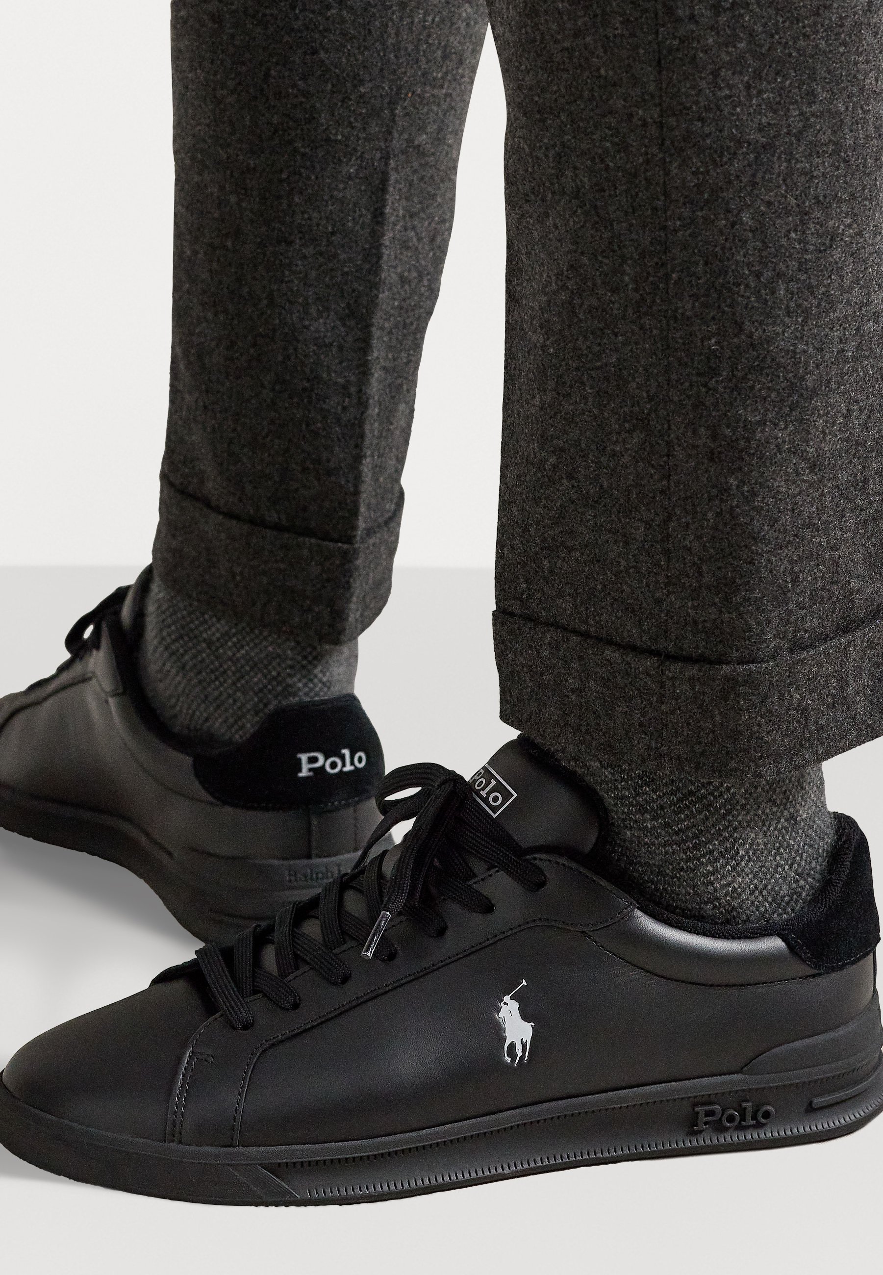 Polo Ralph Lauren HERITAGE COURT II Leder-Sneaker Unisex - Sneaker - Schwarz/Hellgrau
