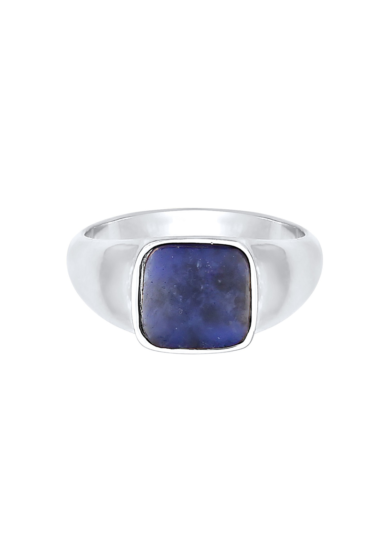 Elli PREMIUM Femmes Sceau Carré Classique avec Pierre précieuse Sodalite en argent sterling 925