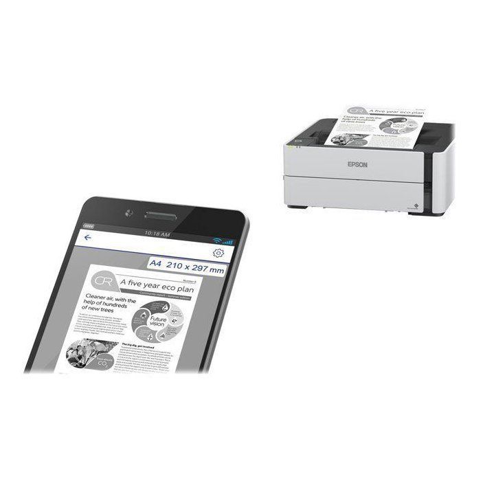 Impresora de inyección de tinta Epson ET-M1180 - Monocromo - Velocidad de impresión monocromática de 39 ppm - 1200 x 2400 ppp