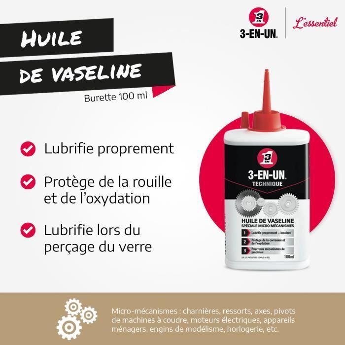 3-EN-UN TECHNIQUE Huile de Vaseline en burette - 100 ml