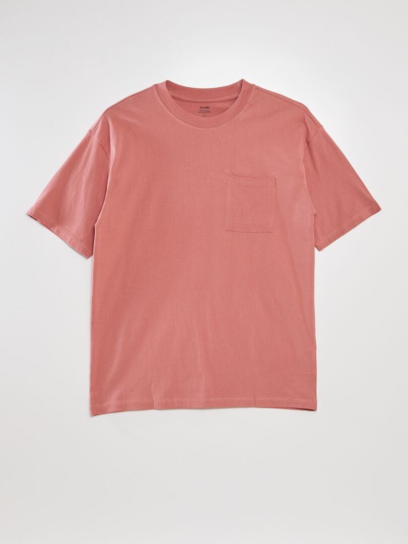 Losvallend T-shirt in effen kleur - ROZE