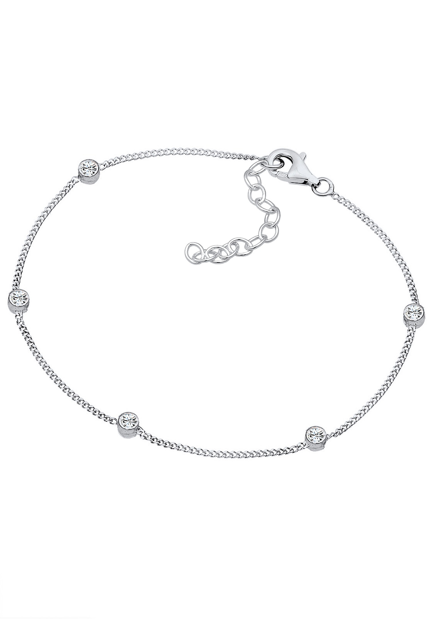 Elli Femmes Basic Moderne avec cristaux en argent sterling 925