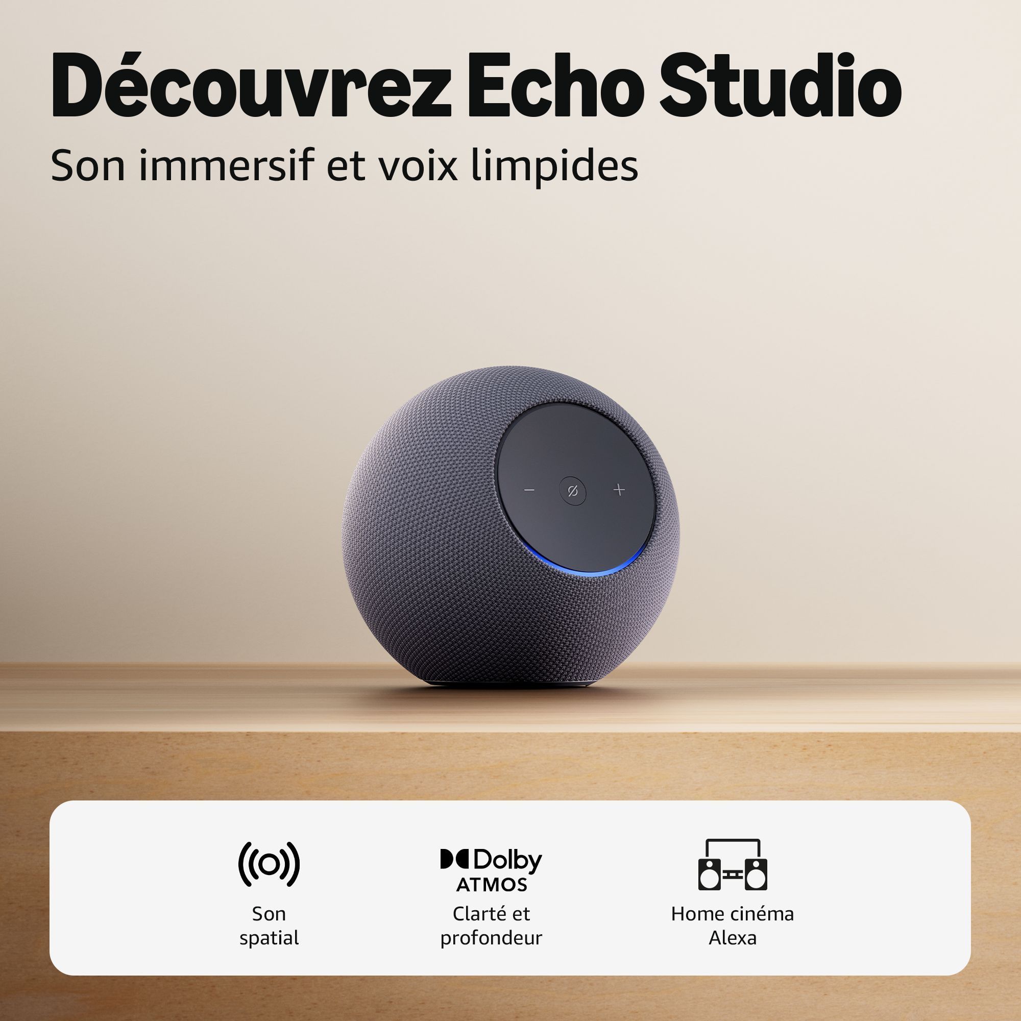 Slimme speaker - AMAZON - Echo Studio - 1 x 95mm subwoofer + 3 x speakers - Wi-Fi - Grafiet