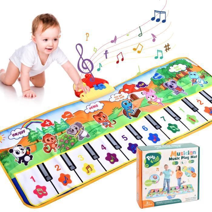 Baby Musical Mat with 8 Instruments, Music Mat Games, Floor Keyboard Mat Toys for Boys and Girls