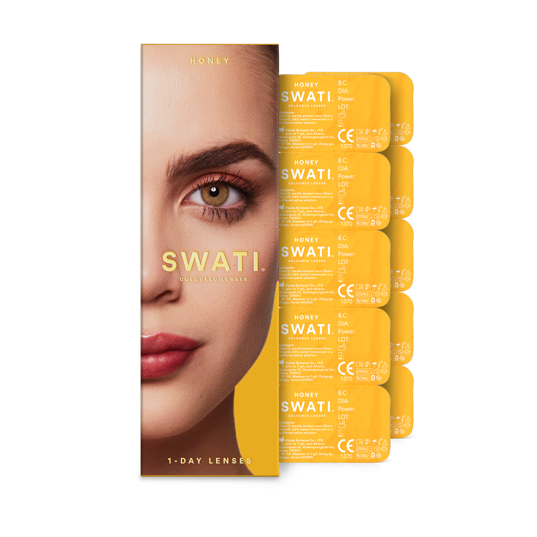 Színes lencsék Mézes 1 napos kontaktlencsék - SWATI Cosmetics