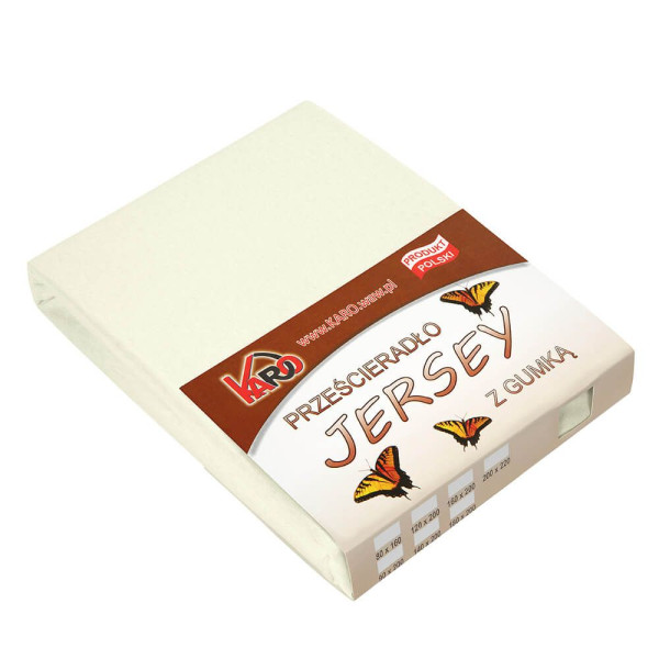 Prześcieradło jersey z gumką 60x120 ekri 002 KARO