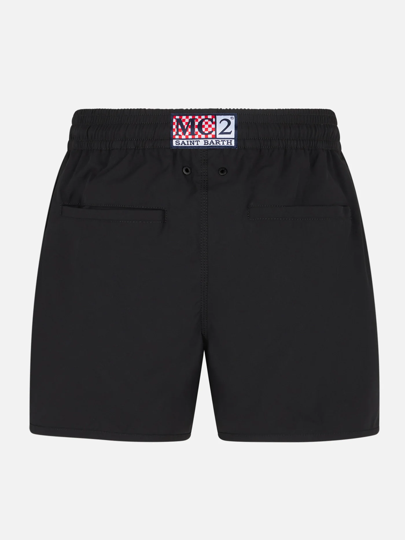Herrenbadehose mit seitlichem Logo und Kontrast