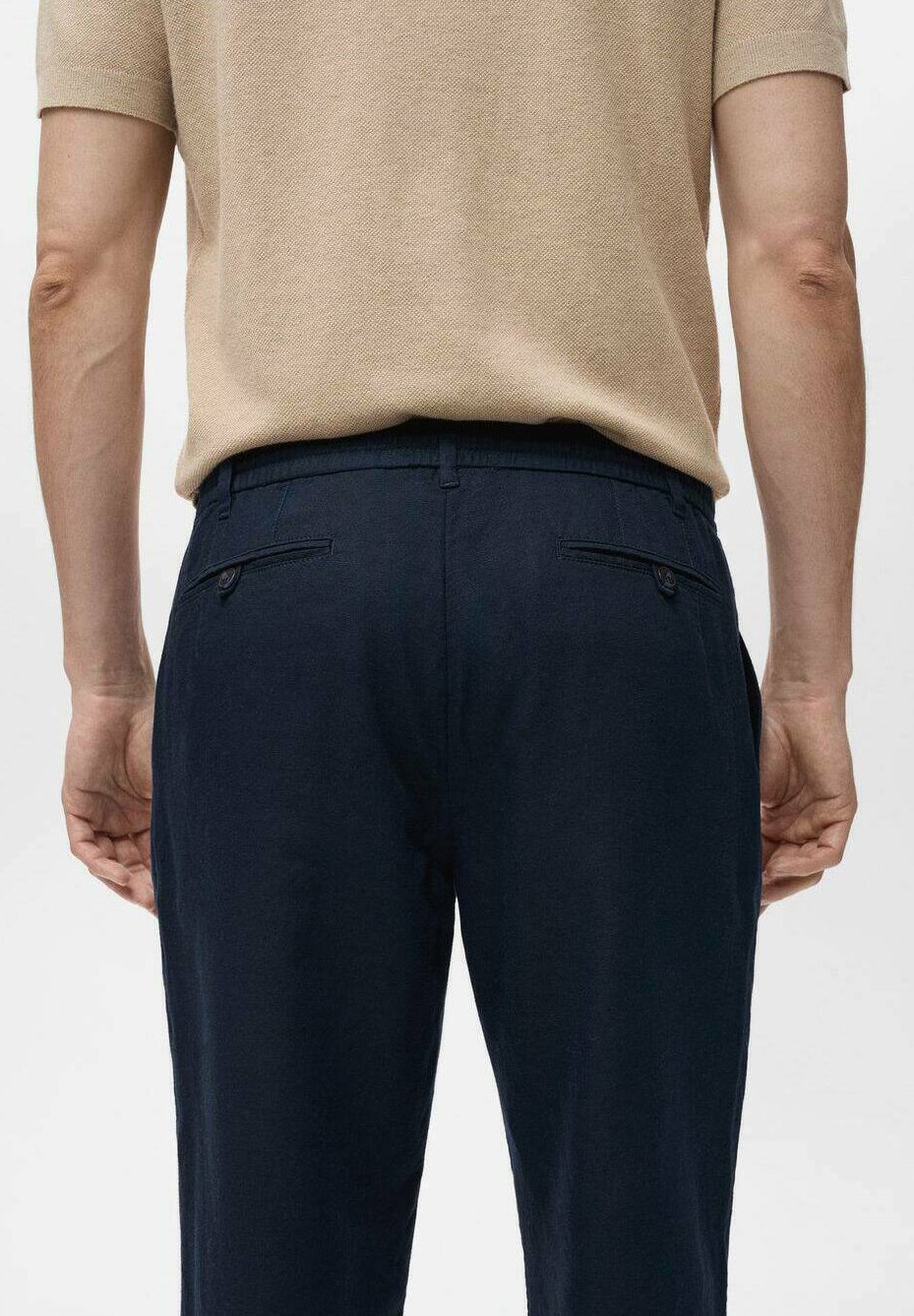 Pantalon Mango à cordon de serrage - bleu roi