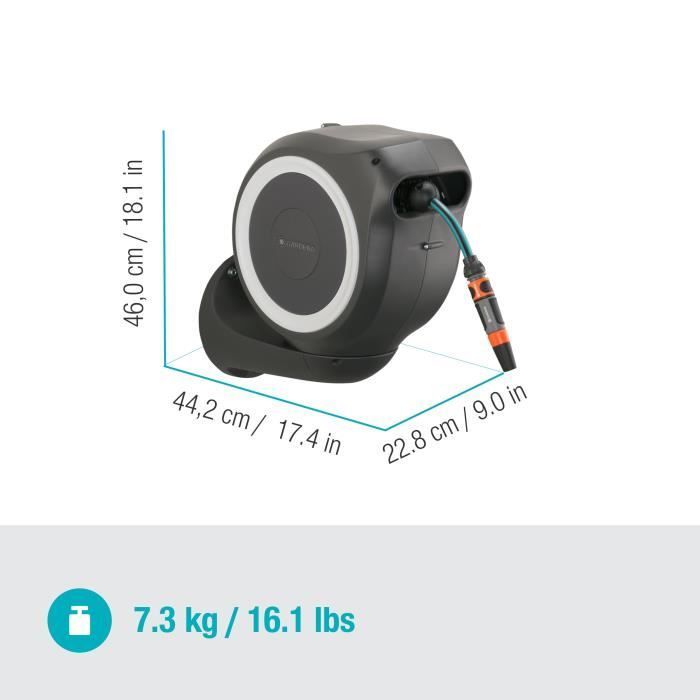 Enrollador de manguera automático de pared GARDENA RollUp S de 15 m