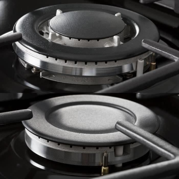 Cuisinière piano gaz 3 fours électriques CONTINENTAL EDISON CECP903FB - 5 feux - Noir - Largeur 90 cm