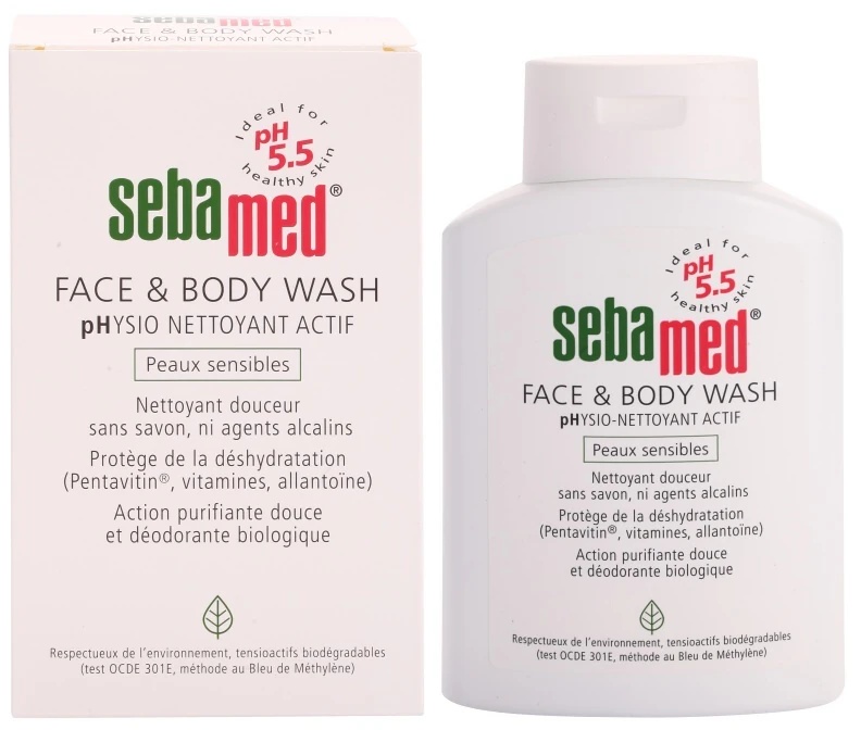 Sebamed Face & Body Wash Sensitive Skin nežna čistilna emulzija za obraz in telo za občutljivo kožo