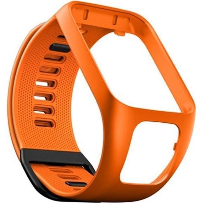 Oranje vervangend siliconen smartwatchbandje voor TomTom Runner 2/3 en TomTom Spark 3, inclusief bandconnector.