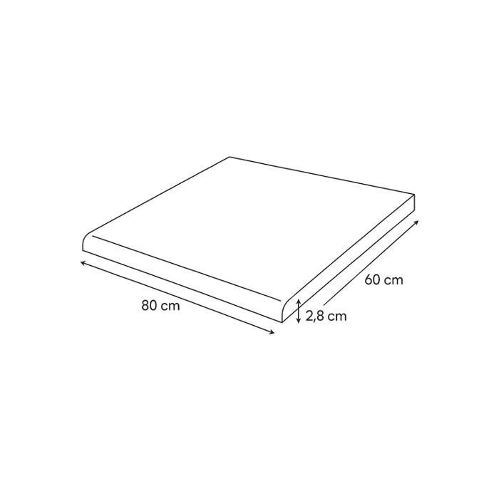 Encimera de cocina de 80 × 60 cm – Grosor 2,8 cm, encimera de hormigón universal