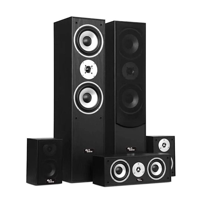 E1004 5-Lautsprecher-Set – Schwarz HiFi/Heimkino 850W LTC+ 32GB USB-Stick