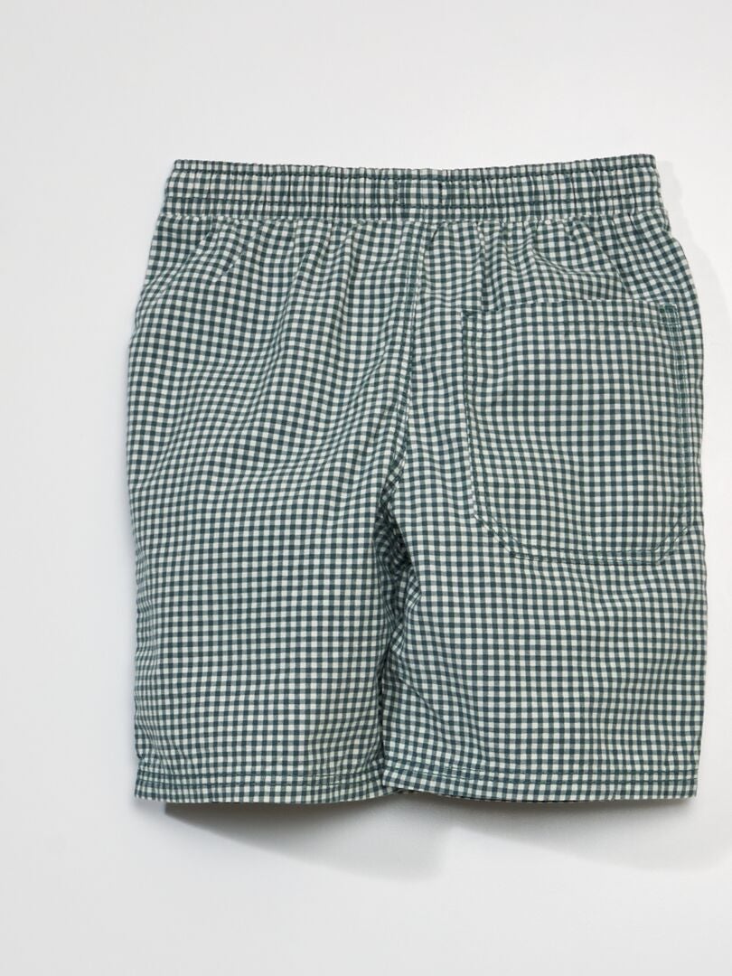 Pantalones cortos de sarga a cuadros - BLANCOS