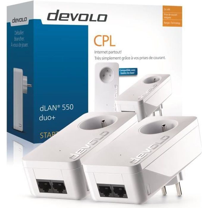 DEVOLO dLAN 550 Duo+ Starter kit  - 2 adaptateurs CPL - 500 Mbits/s