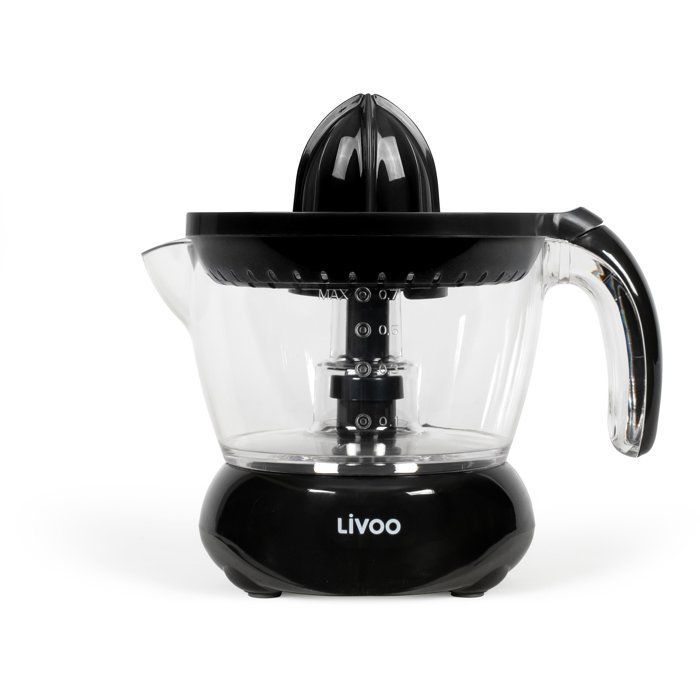 Exprimidor eléctrico de cítricos - LIVOO - DOD131N - 25 W - 1 cono grande y 1 cono pequeño - 700 ml - Negro