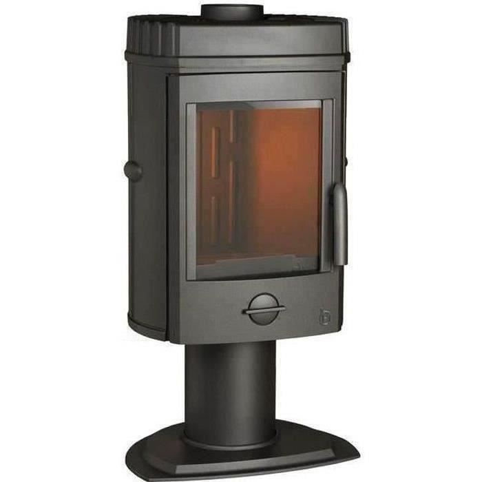 Estufa de leña INVICTA Mesnil - Potencia óptima: 8 kW - Potencia máxima: 12 kW - Leña de hasta 34 cm - Hierro fundido - Fabricada en Francia - Diseño ecológico