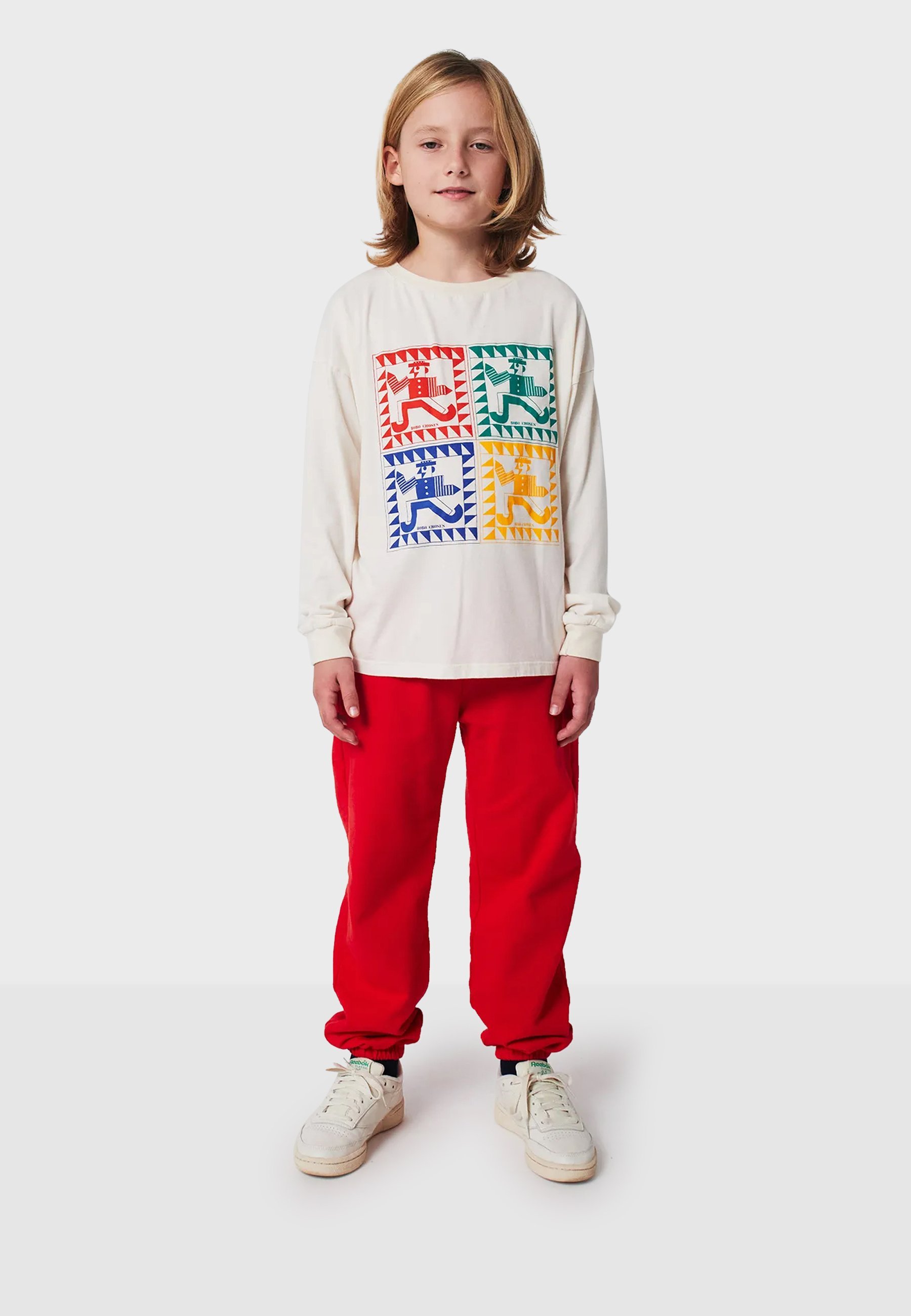 Bobo Choses LONG SLEEVE LENGHT RAINBOW MR PENCIL UNISEX - Top met lange mouwen - gebroken wit