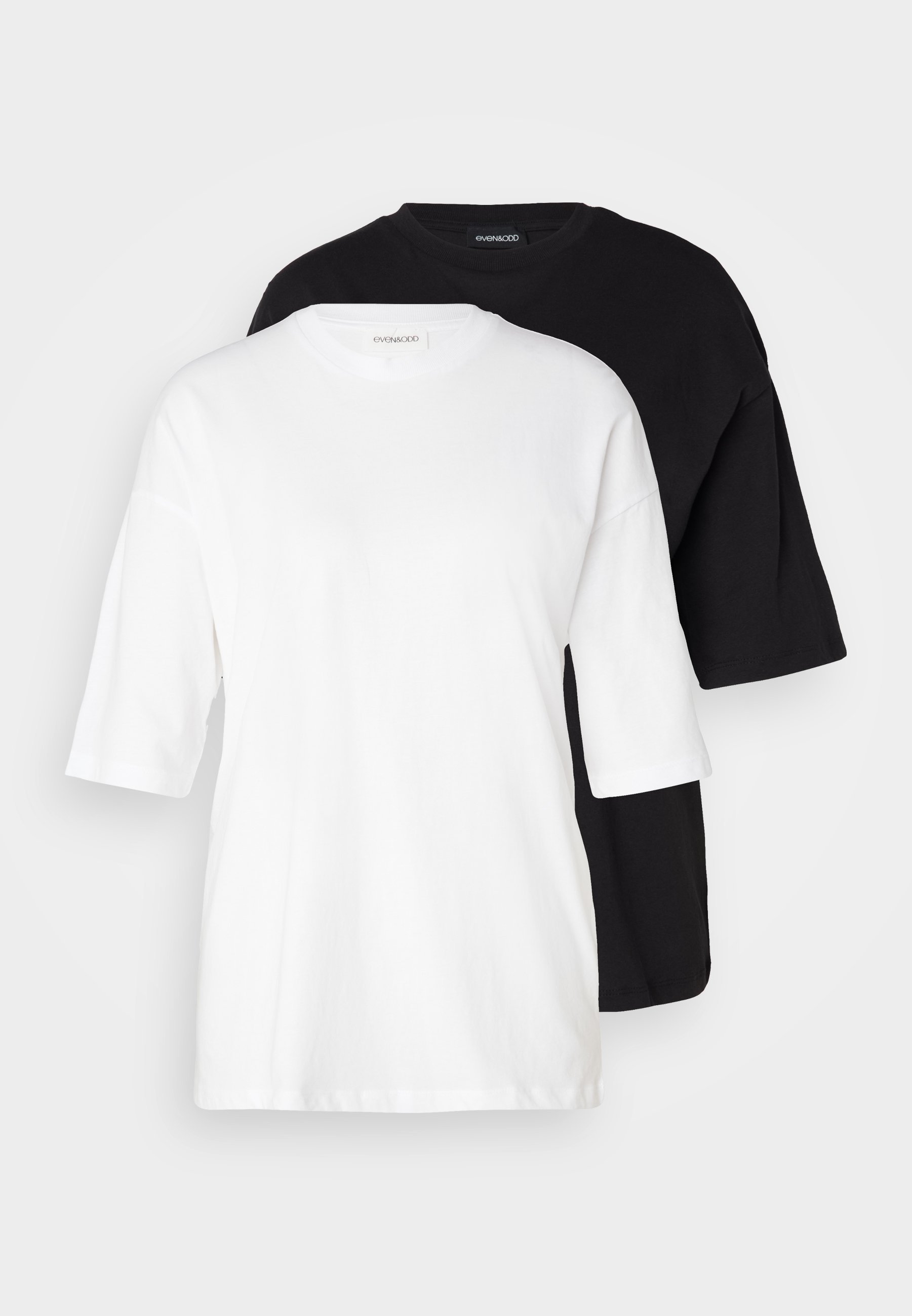 Even&Odd Tall 2-pack - Basic T-shirt - wit/zwart