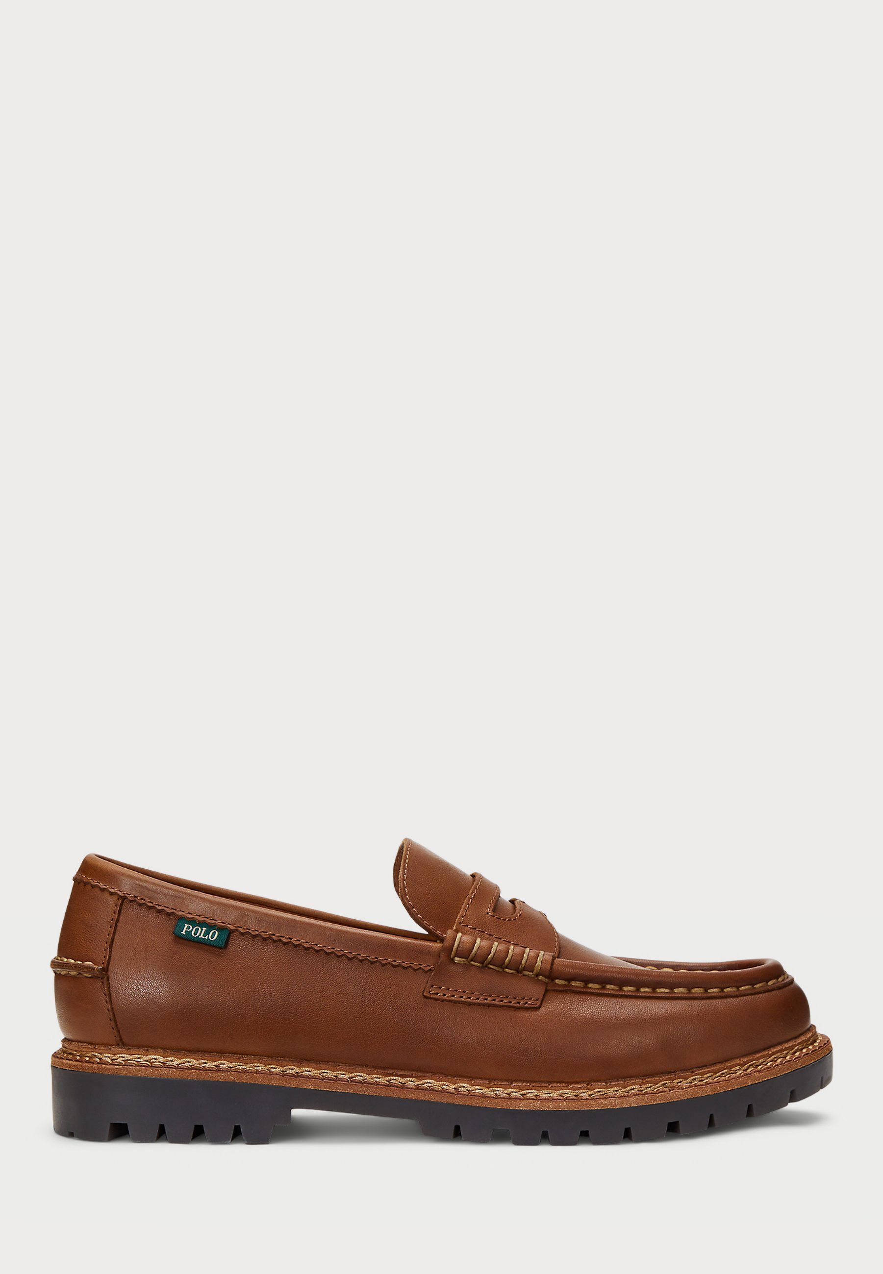 Polo Ralph Lauren JETT Penny Loafer aus Leder mit Profilsohle – Slipper – braun