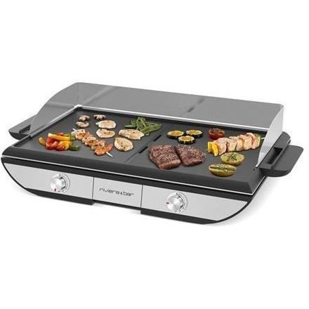 Plancha - RIVIERA & BAR - QPL665 - 2300 W - 2 cooking zones - 50 x 30 cm - Stainless steel