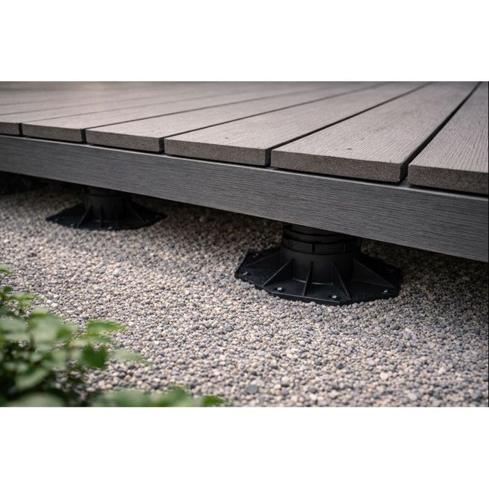 Lot de 50 plots 30-60 mm pour terrasse bois et composite - L: 151 mm - l: 151 mm - Noir