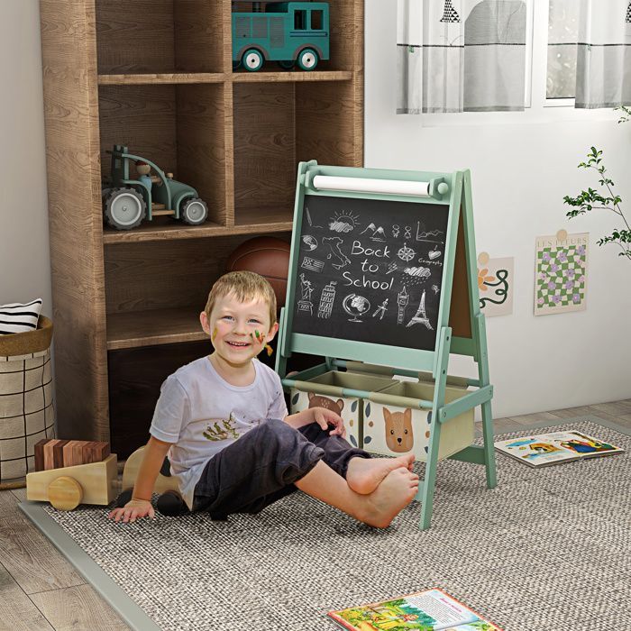 AIYAPLAY - Tableau chevalet - Bois - 54x46.5x93cm - Vert
