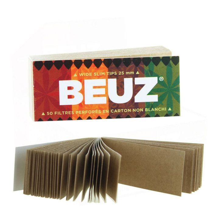 Boîte de 50 Carnets de Filtres en carton pour les cigarettes 25 mm avec du papier non blanchi