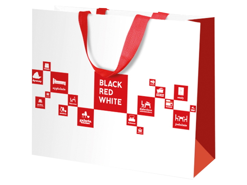Torba papierowa Black Red White 40x50 cm