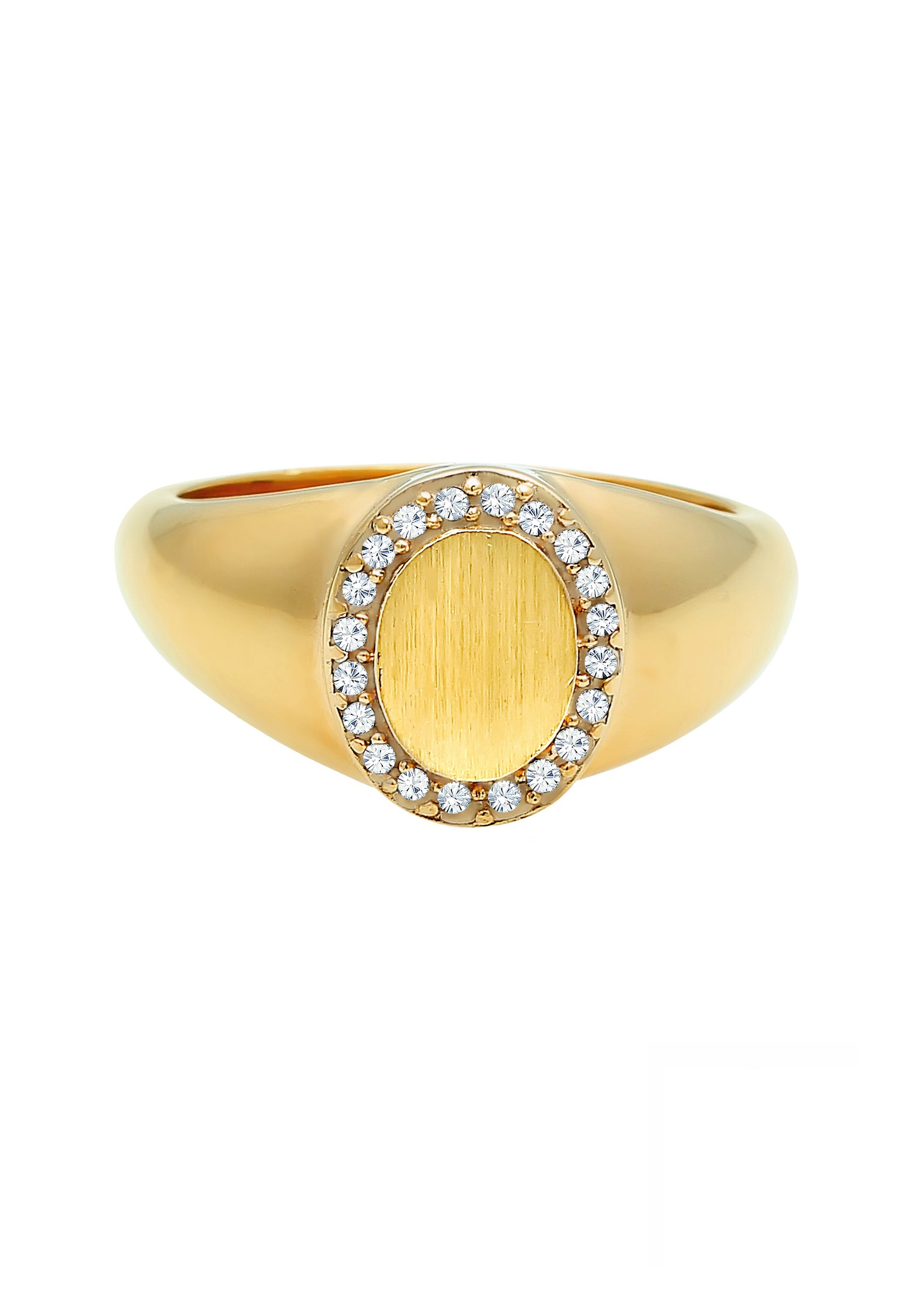 Elli PREMIUM Elli PREMIUM Bague Femmes Anneau sceau élégant avec cristaux en argent sterling 925 plaqué or