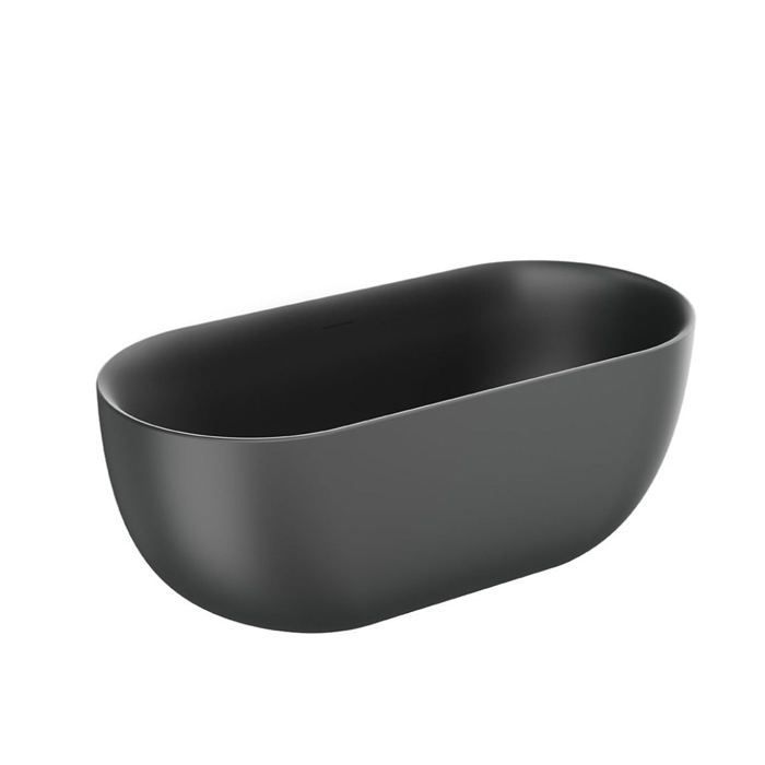 LISBON oval freestanding bathtub, matte black, 170 cm