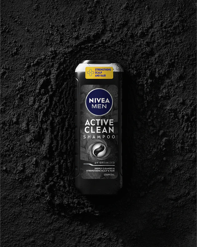 Shampoo de Limpeza Profunda NIVEA MEN Active Clean com Carvão Ativado