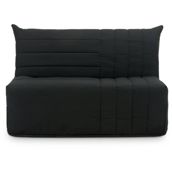 Divano letto BZ - 2 posti - Tessuto antracite - 143 x 106 x 92 cm - Materasso BULTEX - BECCI
