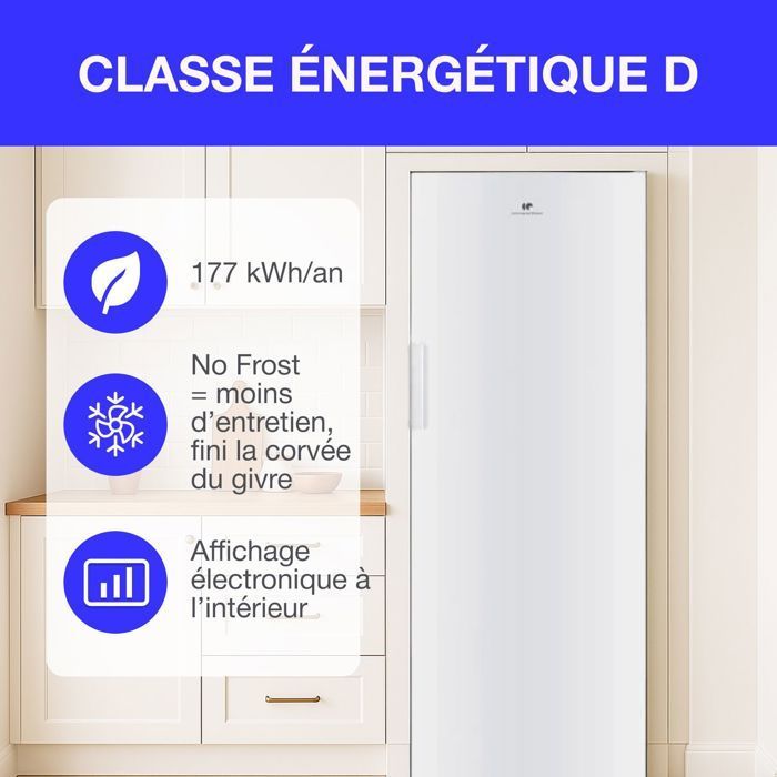 Congélateur armoire - CONTINENTAL EDISON - CECUF204NFWD - 204 L - Total No Frost - Classe D - Blanc