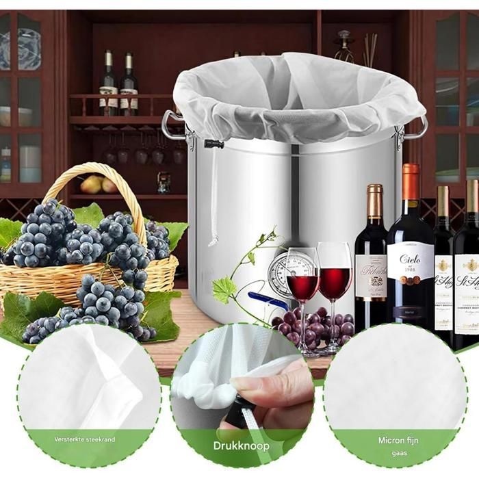 Filter bags for brewing - reusable white filter bags - drawstring filter bags