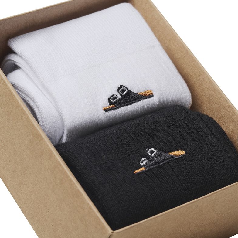 Set Cotton Ribbed Socks Cotone/Poliammide/Elastan - Black/White Black/White